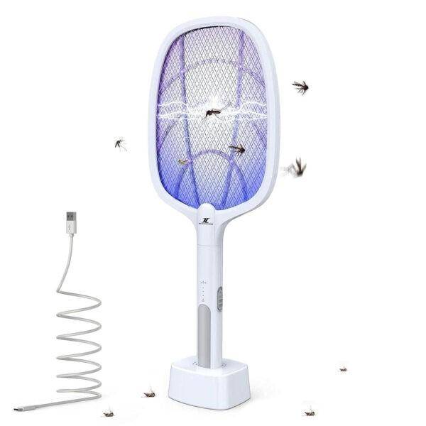 Bug Zapper Racket | High Voltage Electric Fly Swatter | Handheld Mosquito Killer